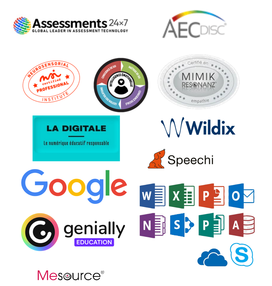 Infographie regroupant tous les logos des outils utilisés par EPIC